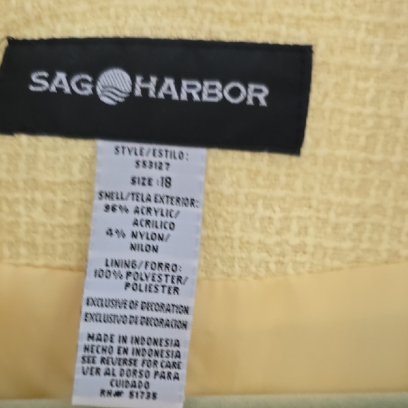 Sag Harbor Yellow Textured Blazer - Picture 4 of 5